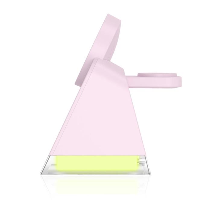 Bild 4, Tech-Protect 3in1 15W Qi Magnetisk MagSafe Laddare Baby Pink