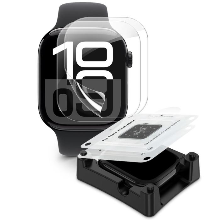 Bild 2, Tech-Protect Apple Watch 10 46 mm 2-PACK Skärmskydd HydroGel Clear