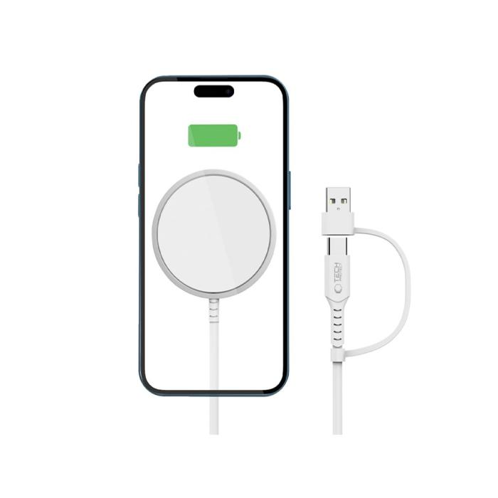 Bild 2, Tech-Protect 15W MagSafe Trådlös Qi Laddare Vit