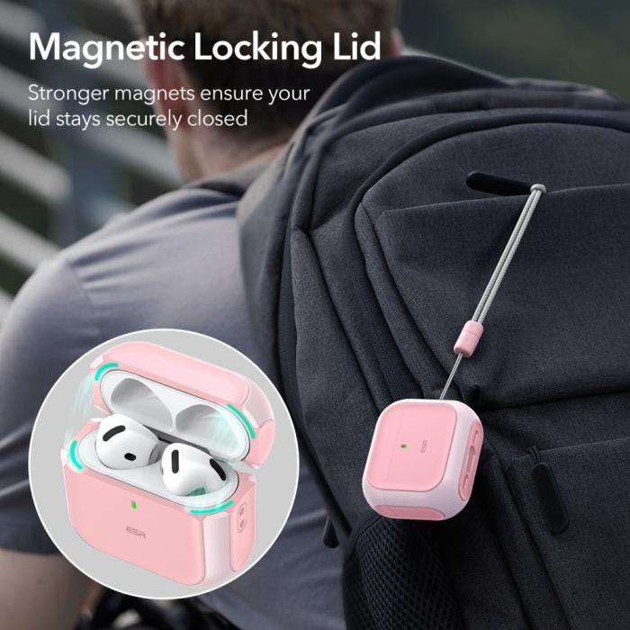 Bild 2, ESR AirPods 4 Skal MagSafe Orbit HaloLock Rosa
