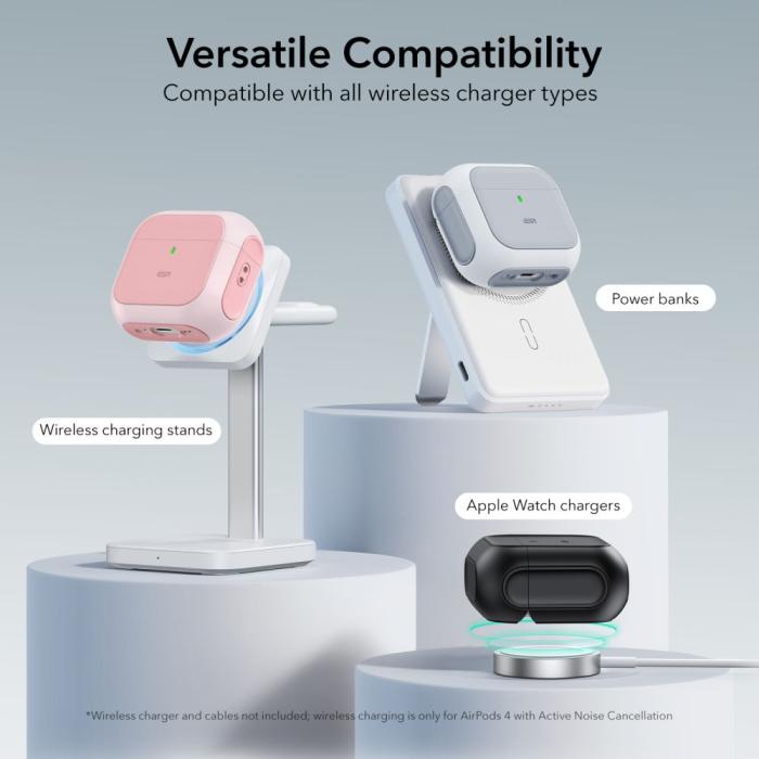 Bild 5, ESR AirPods 4 Skal MagSafe Orbit HaloLock Rosa