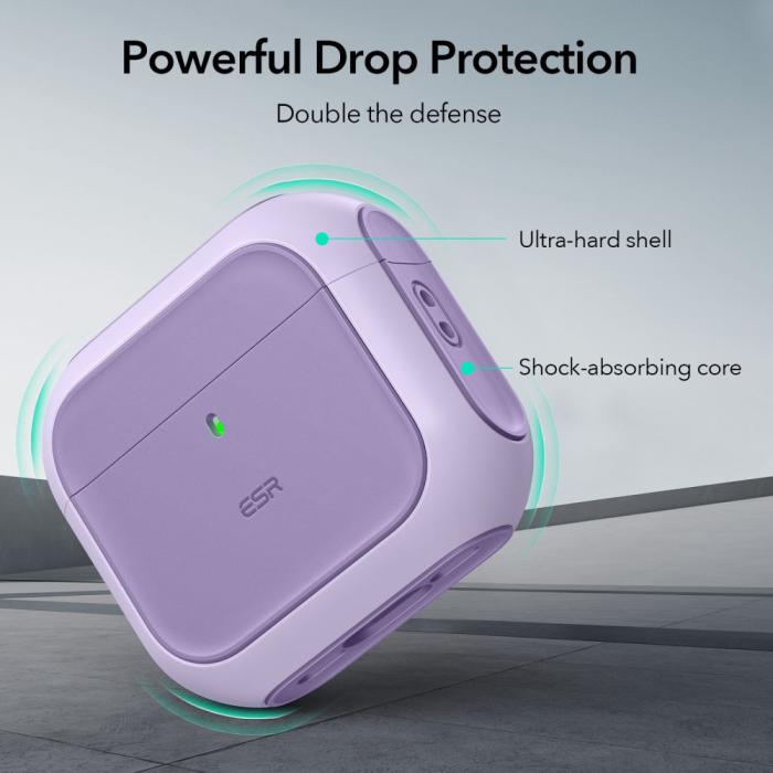 Bild 4, ESR AirPods 4 Skal MagSafe Orbit HaloLock Lila