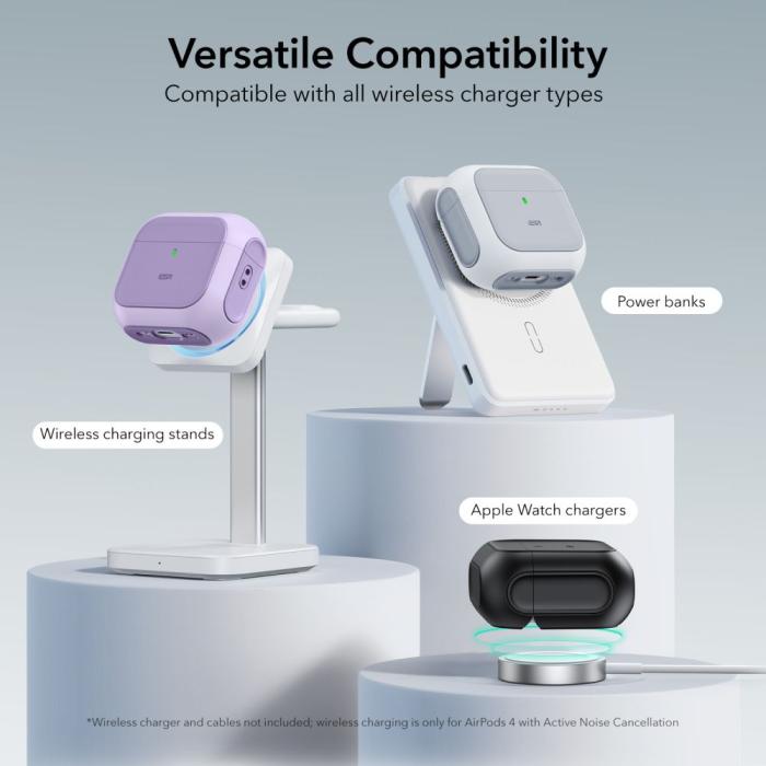 Bild 5, ESR AirPods 4 Skal MagSafe Orbit HaloLock Lila