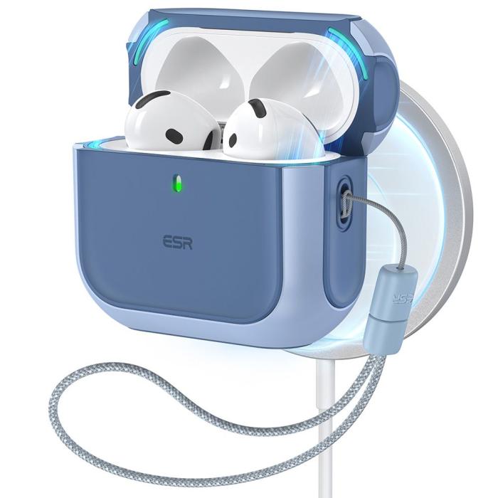 Bild 1, ESR AirPods 4 Skal MagSafe Orbit HaloLock Blå