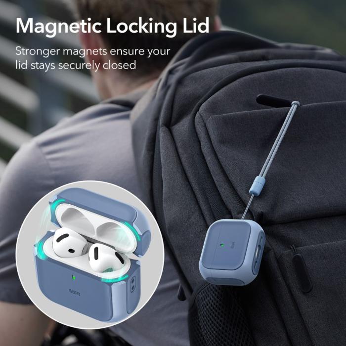 Bild 2, ESR AirPods 4 Skal MagSafe Orbit HaloLock Blå