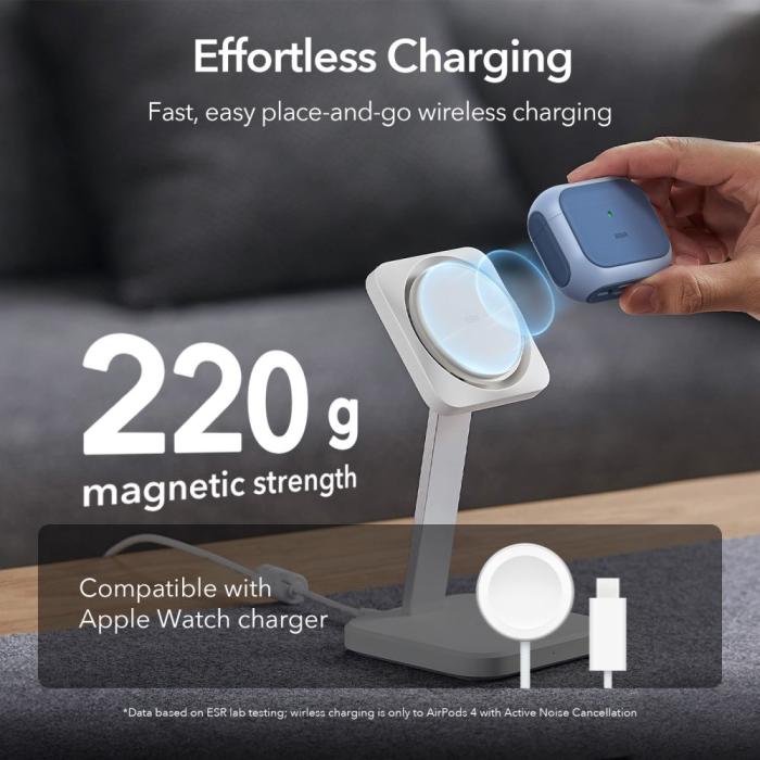 Bild 3, ESR AirPods 4 Skal MagSafe Orbit HaloLock Blå