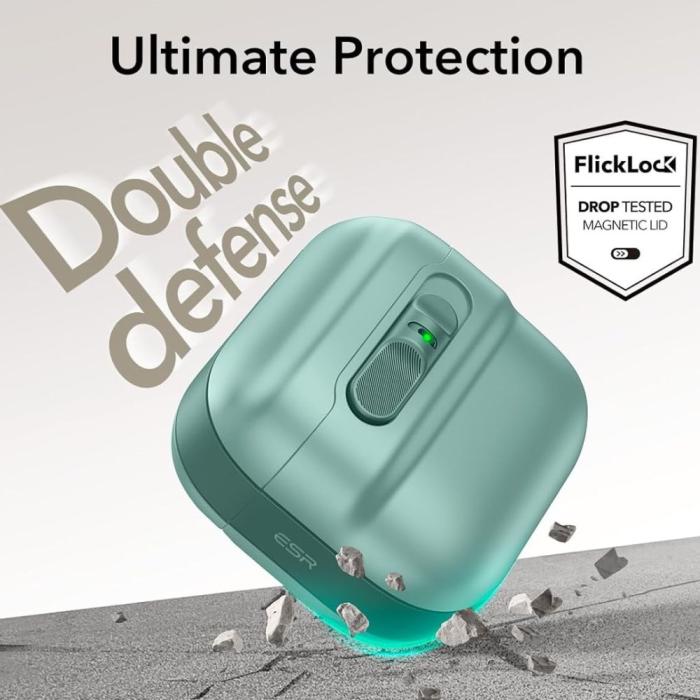 Bild 6, ESR AirPods 4 Skal MagSafe Pulse HaloLock Grön