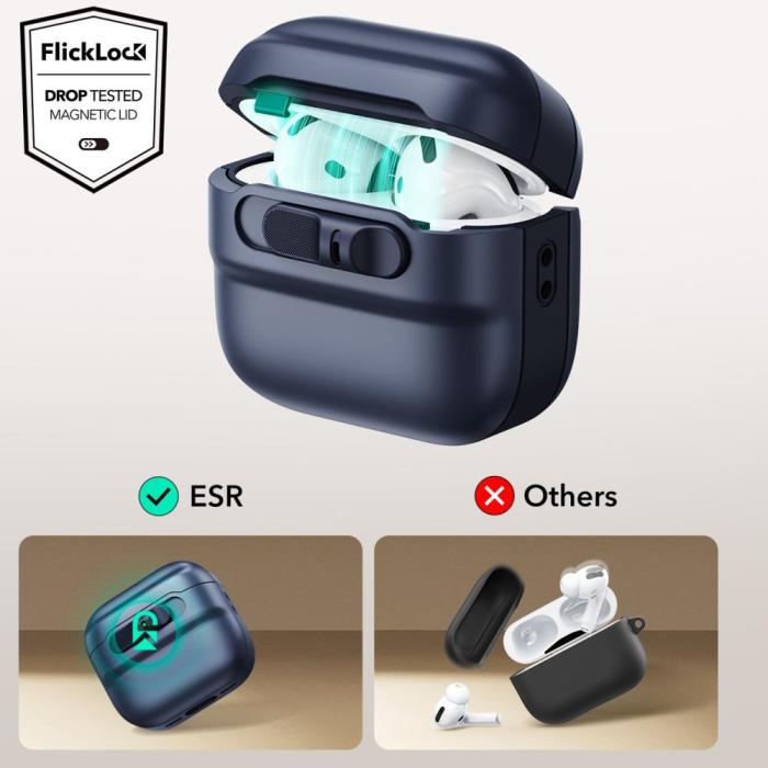 Bild 6, ESR AirPods 4 Skal MagSafe Pulse HaloLock Blå