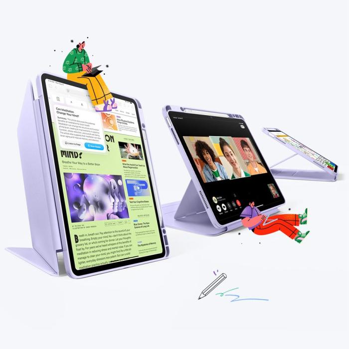 Bild 2, ESR iPad Air 13 2025 / 2024 Fodral Flip Hybrid Lila