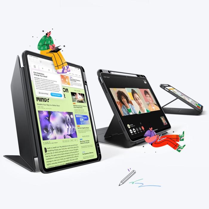 Bild 2, ESR iPad Air 13 2025 / 2024 Fodral Flip Hybrid Svart