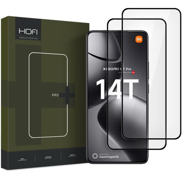 Bild 1, HOFI Xiaomi 14T / 14T Pro 2-PACK Skärmskydd Pro+ Härdat Glas