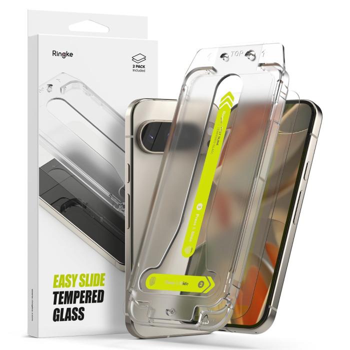 Bild 1, Ringke Pixel 9 / 9 Pro 2-PACK Easy Slide Skärmskydd Härdat Glas