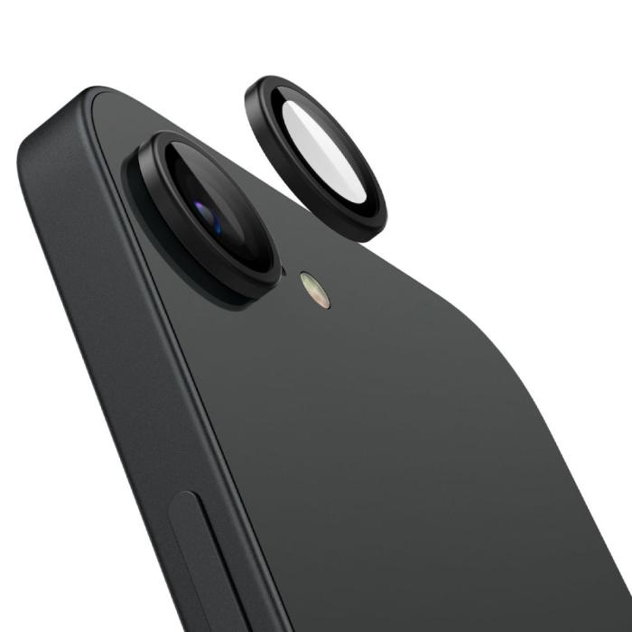 Bild 3, Spigen iPhone 16e 2-PACK Linsskydd GLAS.tR Optik Svart