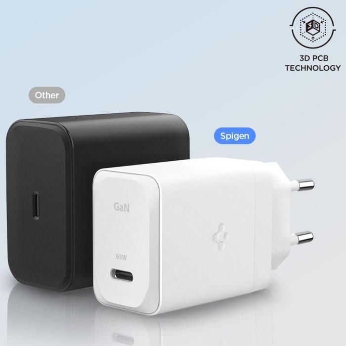 Bild 6, Spigen 65W USB-C Väggladdare Inkl. USB-C-USB-C Kabel ArcStation