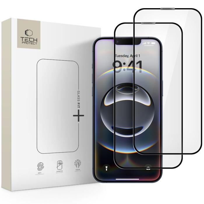 Bild 1, Tech-Protect iPhone 16e/14/13/13 Pro 2-PACK Skärmskydd Härdat Glas