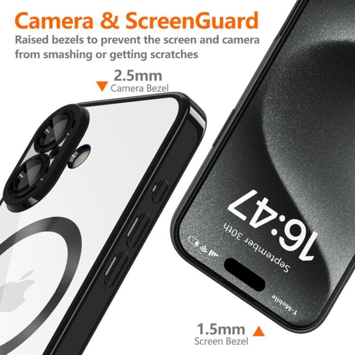 Bild 3, Tech-Protect iPhone 16e Skal MagSafe MagFlex Shiny Black