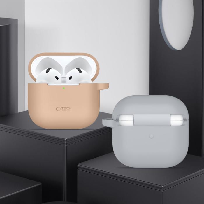 Bild 3, Tech-Protect AirPods 4 Skal Silikon Hook Navy Blue