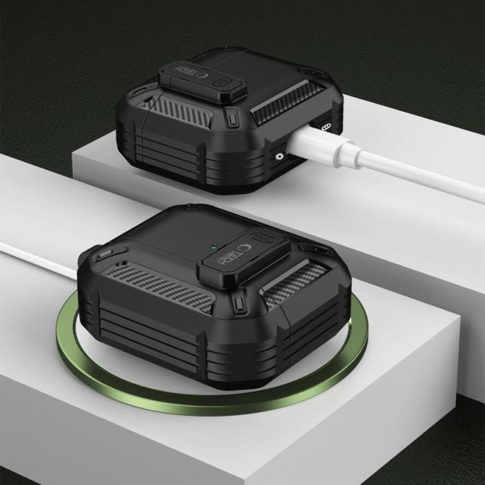 Bild 2, Tech-Protect AirPods 4 Skal Carbonox Svart