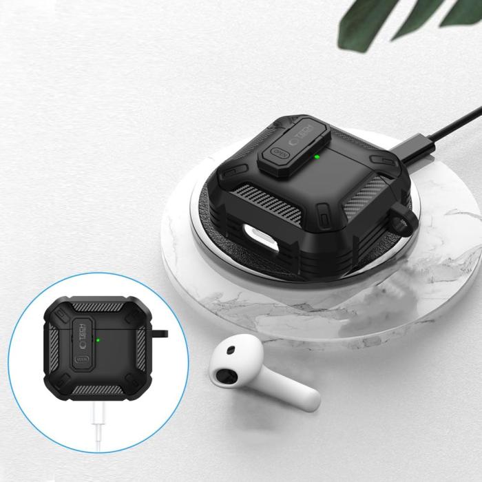 Bild 4, Tech-Protect AirPods 4 Skal Carbonox Svart