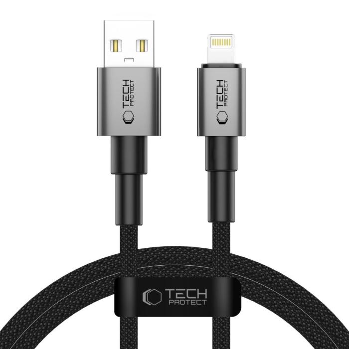 Bild 1, Tech-Protect 1m 15W/2.4A Lightning Kabel UltraBoost Iron Grey
