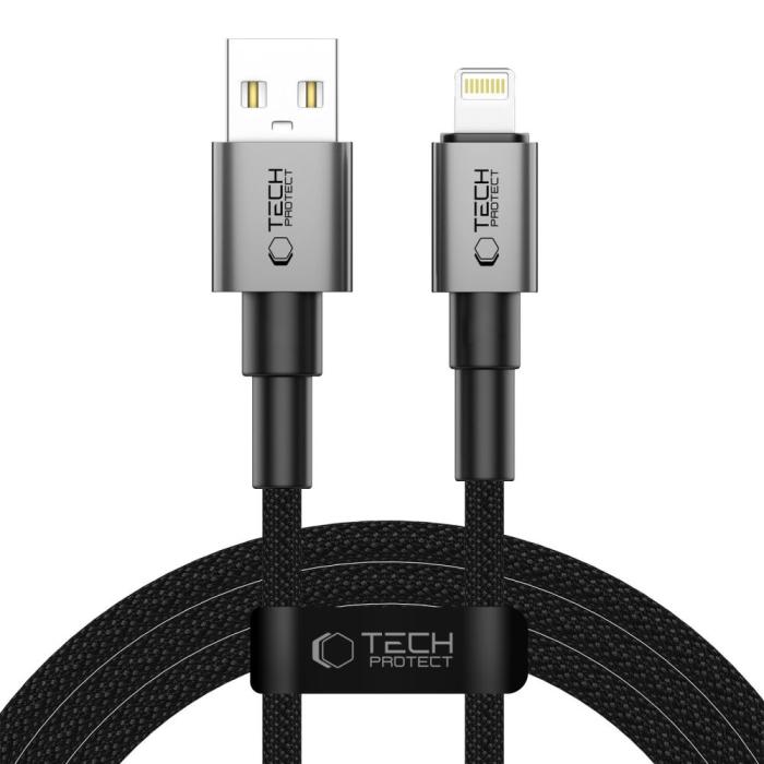 Bild 1, Tech-Protect 2m 15W/2.4A Lightning Kabel UltraBoost Iron Grey