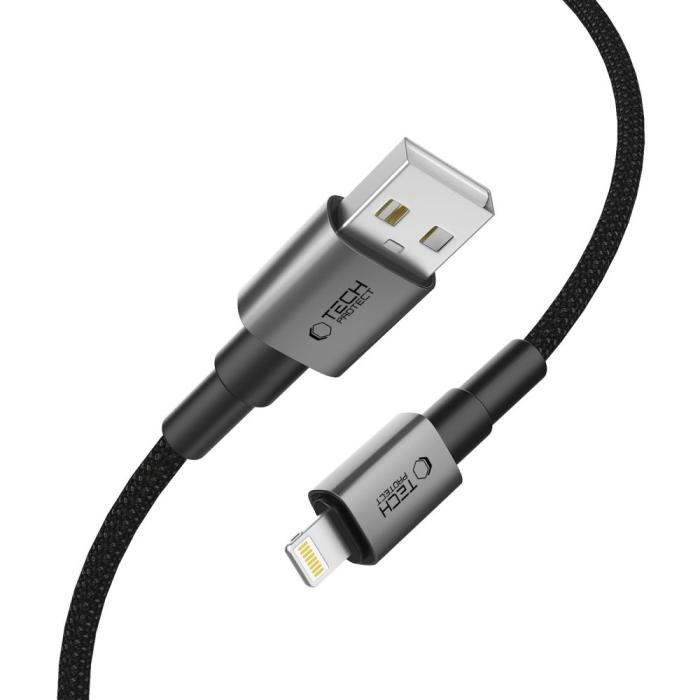 Bild 2, Tech-Protect 2m 15W/2.4A Lightning Kabel UltraBoost Iron Grey