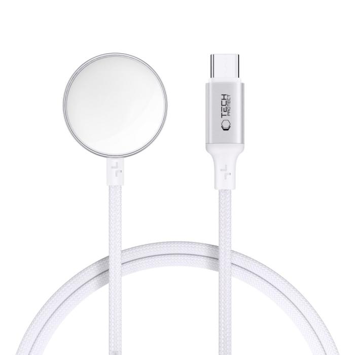 Bild 1, Tech-Protect 1m Apple Watch Laddare UltraBoost USB-C Vit