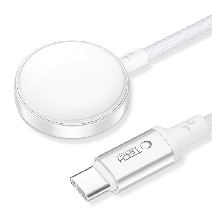 Bild 2, Tech-Protect 1m Apple Watch Laddare UltraBoost USB-C Vit