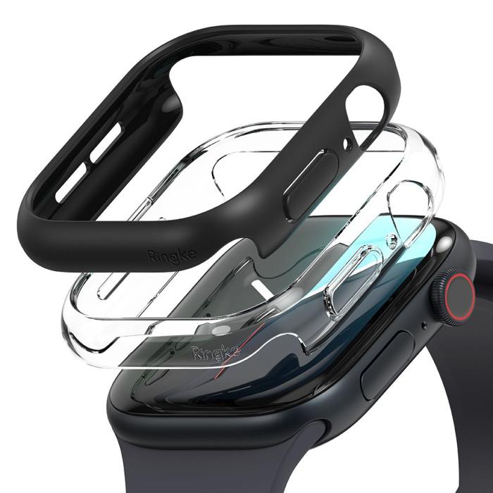 Bild 2, Ringke Apple Watch 10 46 mm 2-PACK Skal Slim Transparent/Svart