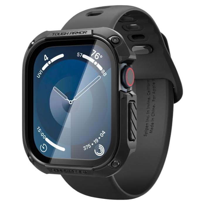Bild 2, Spigen Apple Watch 10 46 mm Skal Tough Armor Svart