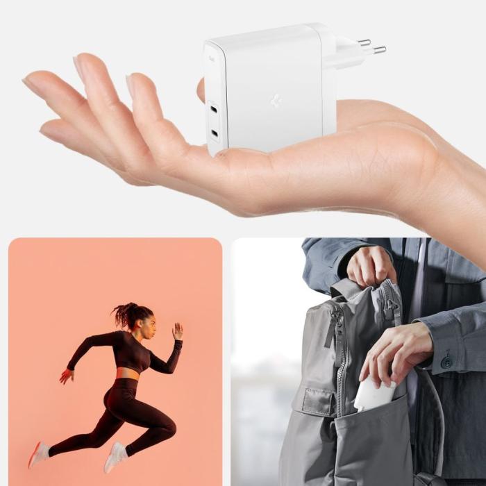 Bild 5, Spigen 140W 2x USB-C Väggladdare Arcstation Pro Vit