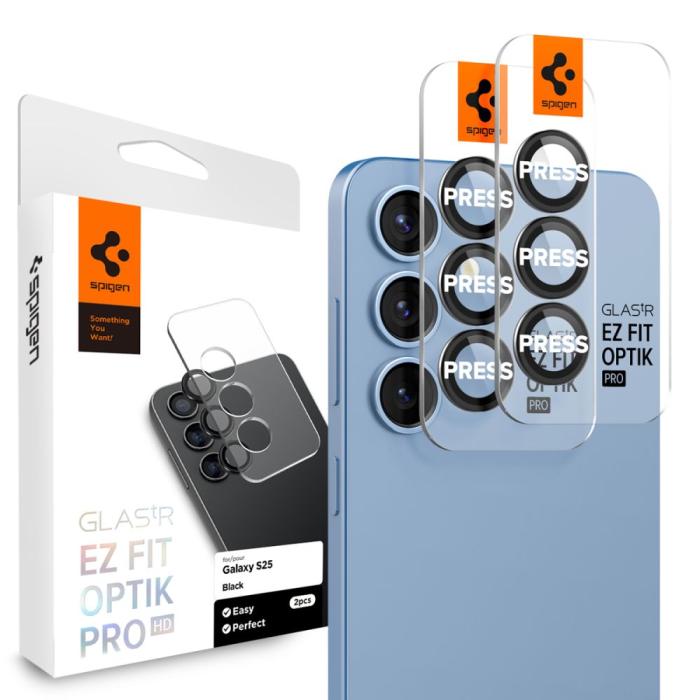 Bild 1, Spigen Galaxy S25 2-PACK Linsskydd Optik GLAS.tR 