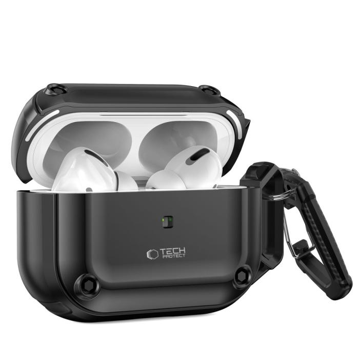 Bild 2, Tech-Protect AirPods Pro 2/1 Skal Rough Hook Svart