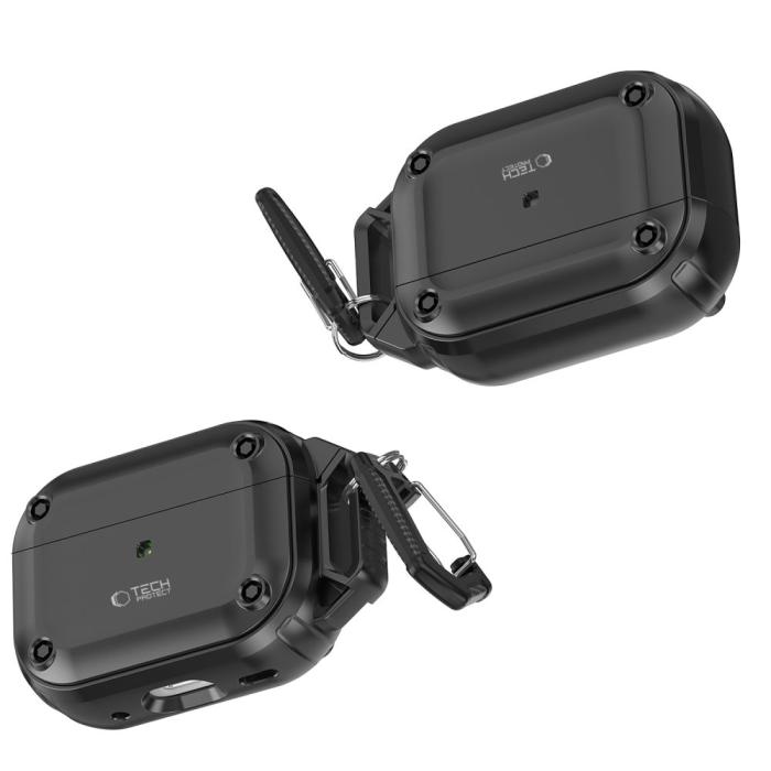 Bild 6, Tech-Protect AirPods Pro 2/1 Skal Rough Hook Svart