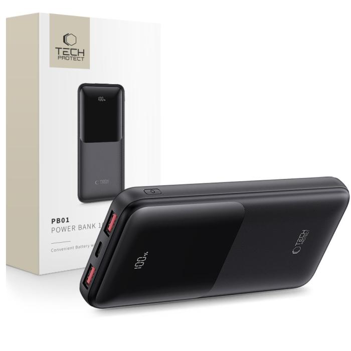 Bild 1, Tech-Protect 10000 mAh 22.5W Powerbank Svart