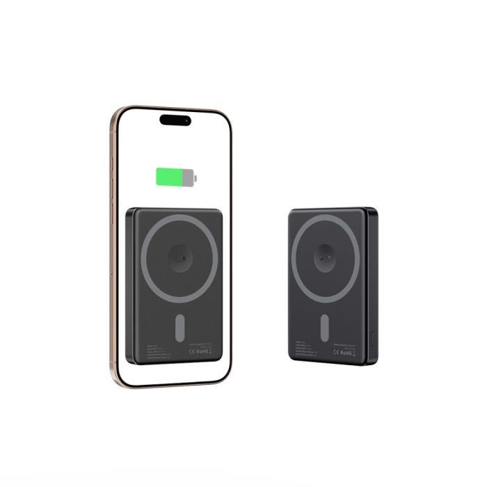 Bild 4, Tech-Protect 5000 mAh MagSafe Powerbank LifeMag Svart