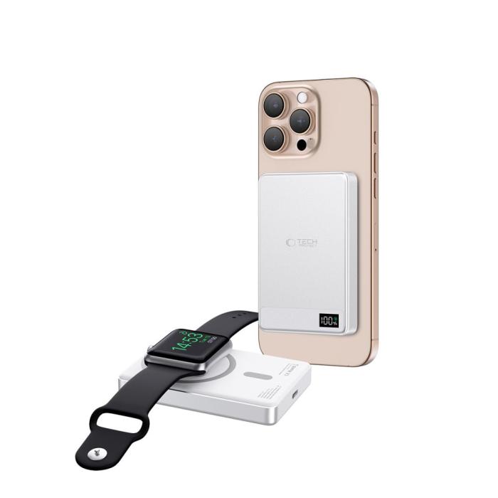 Bild 2, Tech-Protect 5000 mAh MagSafe Powerbank LifeMag Silver