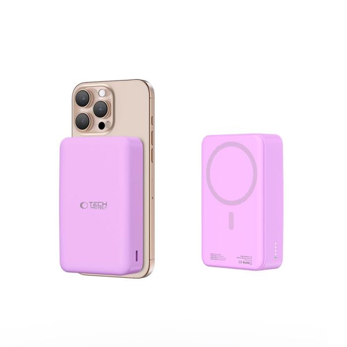 Bild 5, Tech-Protect 20000 mAh MagSafe Powerbank LifeMag Lila