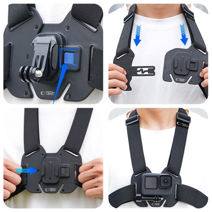 Bild 6, Tech-Protect Bröstsele För GoPro / DJI Actionkamera Svart