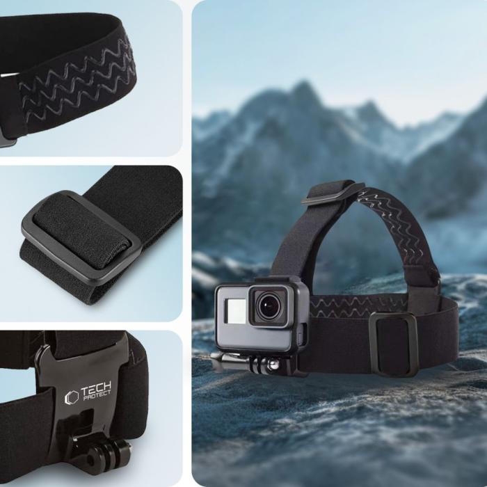 Bild 5, Tech-Protect Huvudfäste För GoPro / DJI Actionkamera Svart