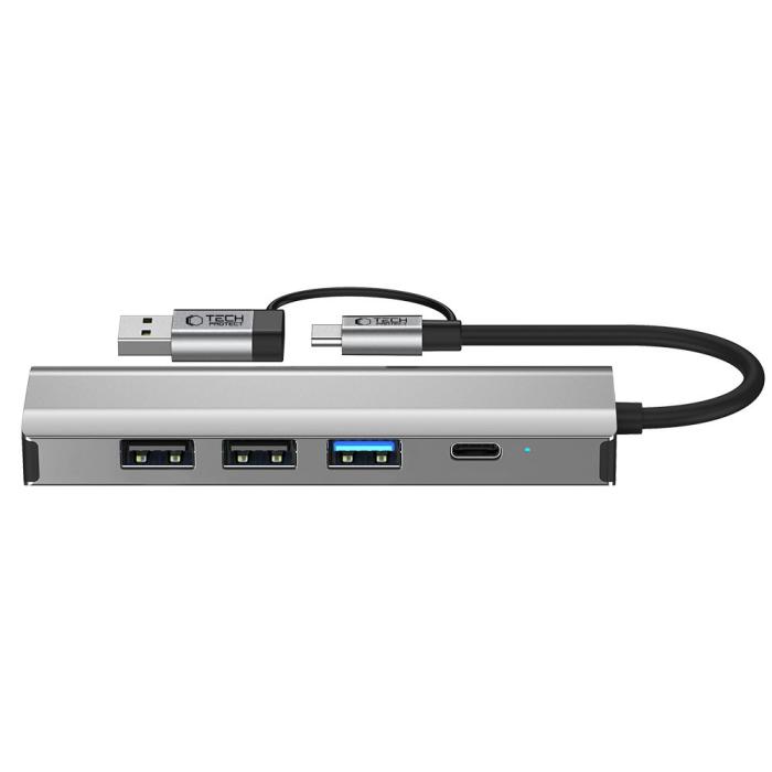 Bild 4, Tech-Protect 5in1 USB-C/USB-A Hub - USB-C / USB 3.0/2.0 / RJ45