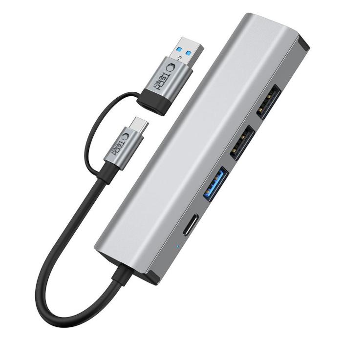 Bild 6, Tech-Protect 5in1 USB-C/USB-A Hub - USB-C / USB 3.0/2.0 / RJ45
