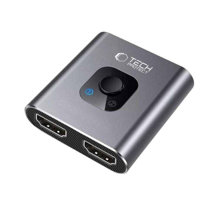 Bild 3, Tech-Protect 2in1 4K 60Hz HDMI Adapter Grå