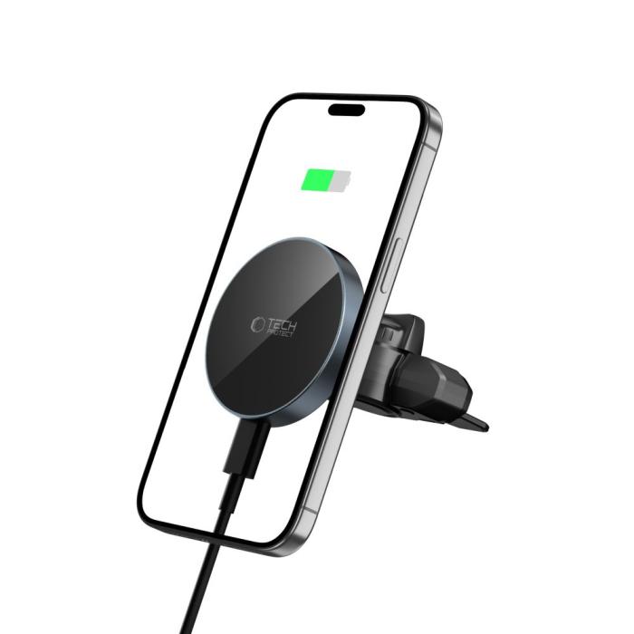 Bild 2, Tech-Protect 15W Magnetisk MagSafe Laddare För Luftventil Svart