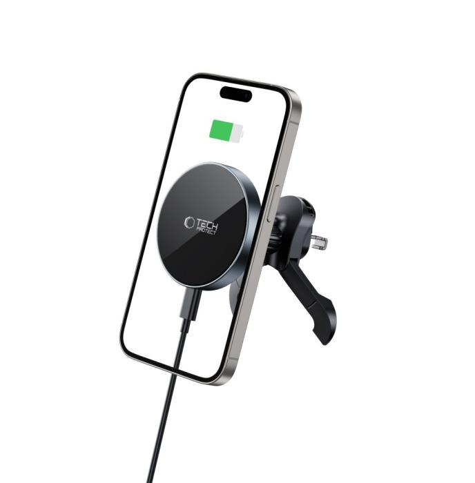 Bild 2, Tech-Protect 15W Magnetisk MagSafe Laddare För Luftventil Svart
