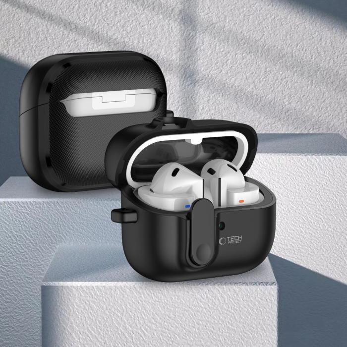 Bild 3, Tech-Protect Galaxy Buds 3/3 Pro Skal Slim Hook Svart