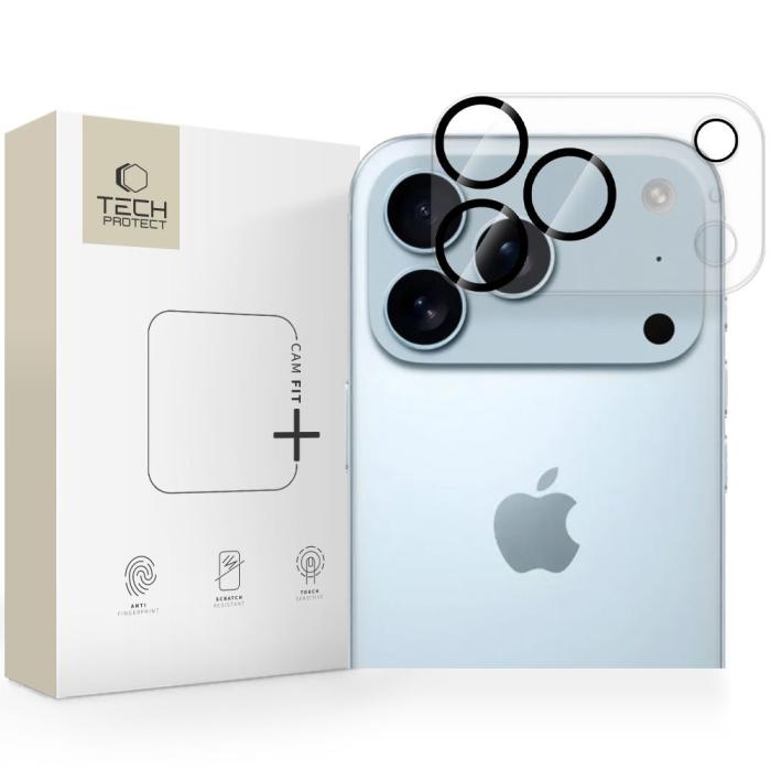 Bild 1, Tech-Protect iPhone 17 Pro Linsskydd CamFit+ Transparent