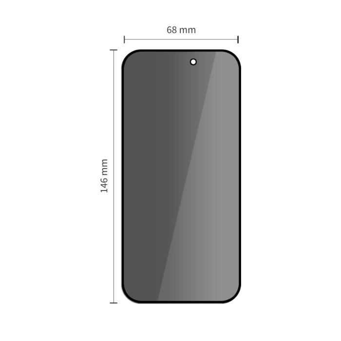 Bild 3, Tech-Protect iPhone 17 Pro/17/16 Pro 2-PACK Skärmskydd Härdat Glas Privacy