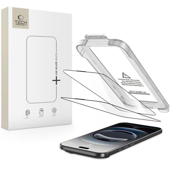 Bild 1, Tech-Protect iPhone Air 2-PACK Skärmskydd Quick Set+ Svart
