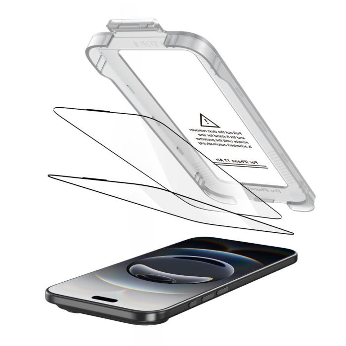 Bild 2, Tech-Protect iPhone Air 2-PACK Skärmskydd Quick Set+ Svart